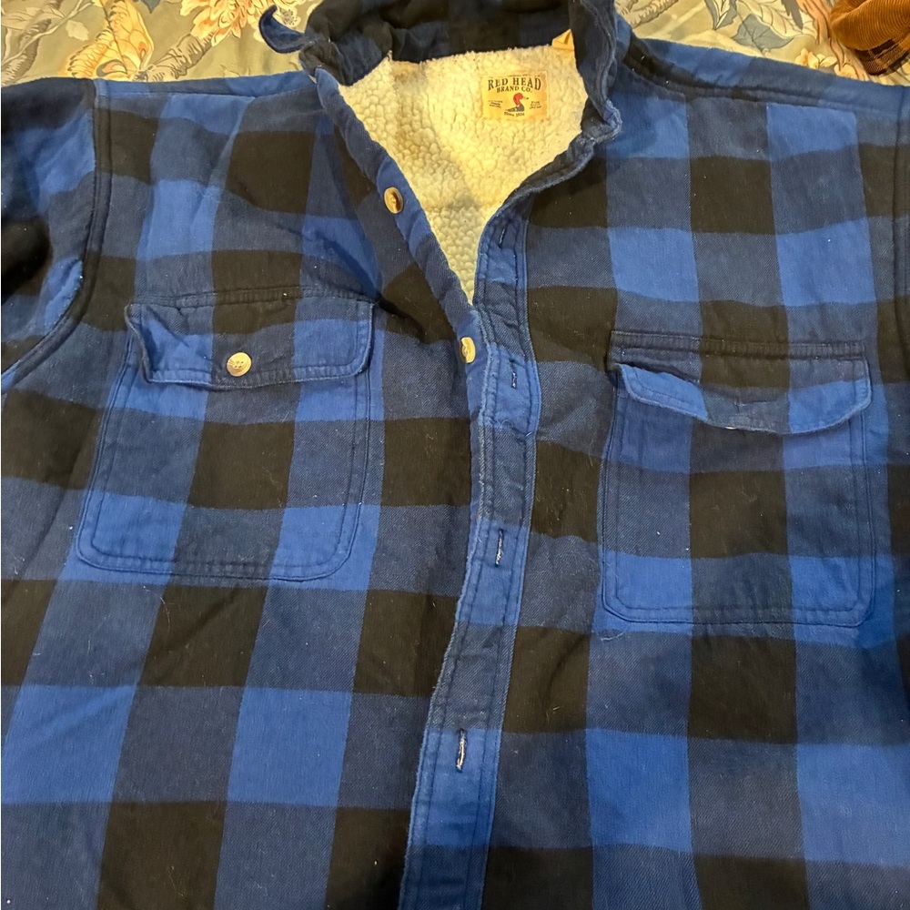 RedHead Checkered Blue and Black Shirt Jacket